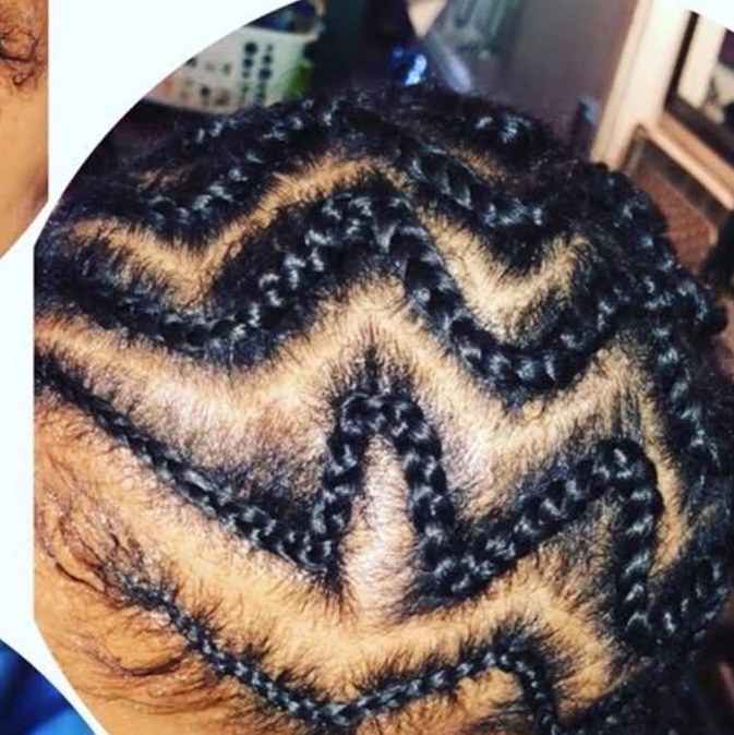 Zigzag cornrows design