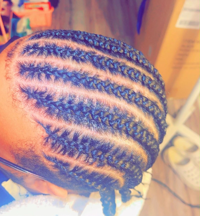 Stitch braids, top view